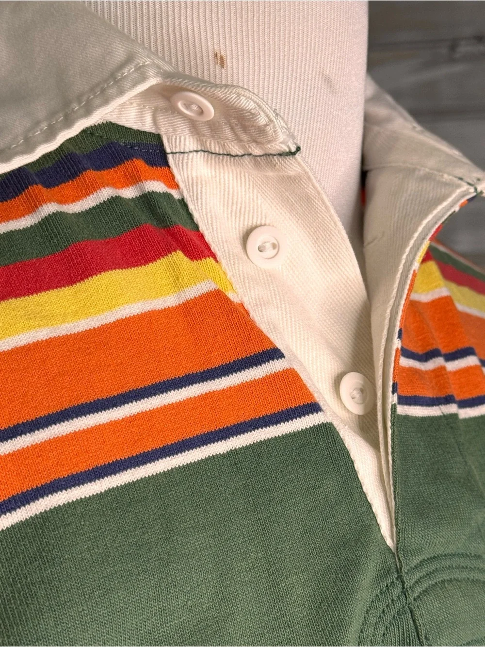 Polo Ralph Lauren The Iconic Rugby Shirt Striped Heavyweight Cotton Green Multi